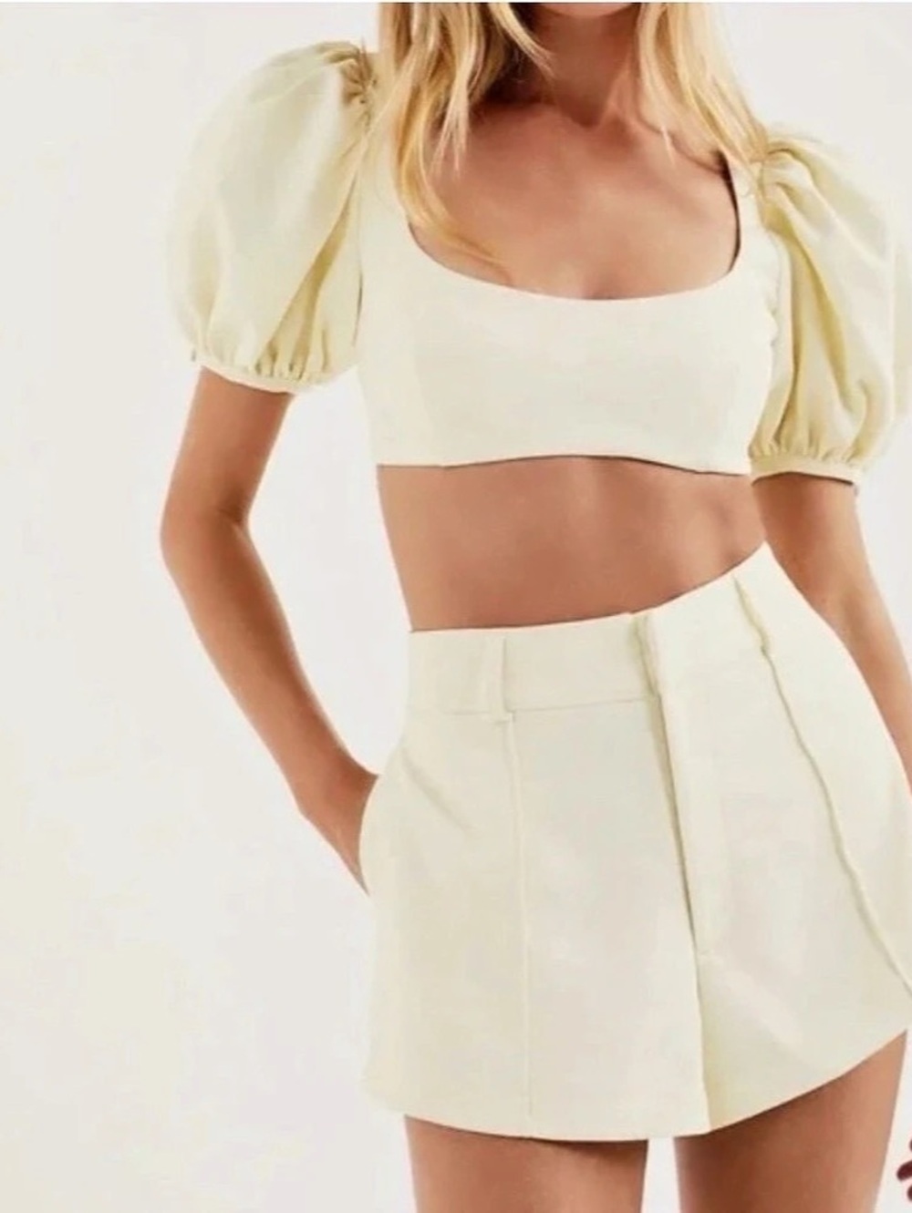 NWT For Love & Lemons Courtney Crop Top & shorts set size M-L